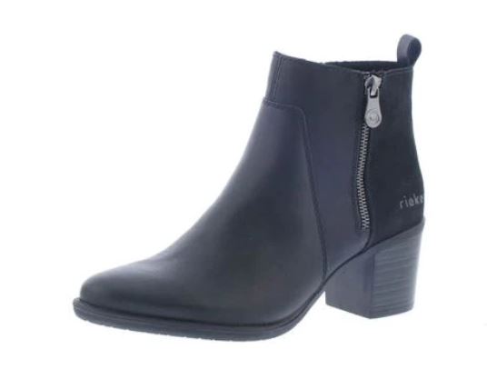 Rieker Y2051-00 sort støvle med hæl